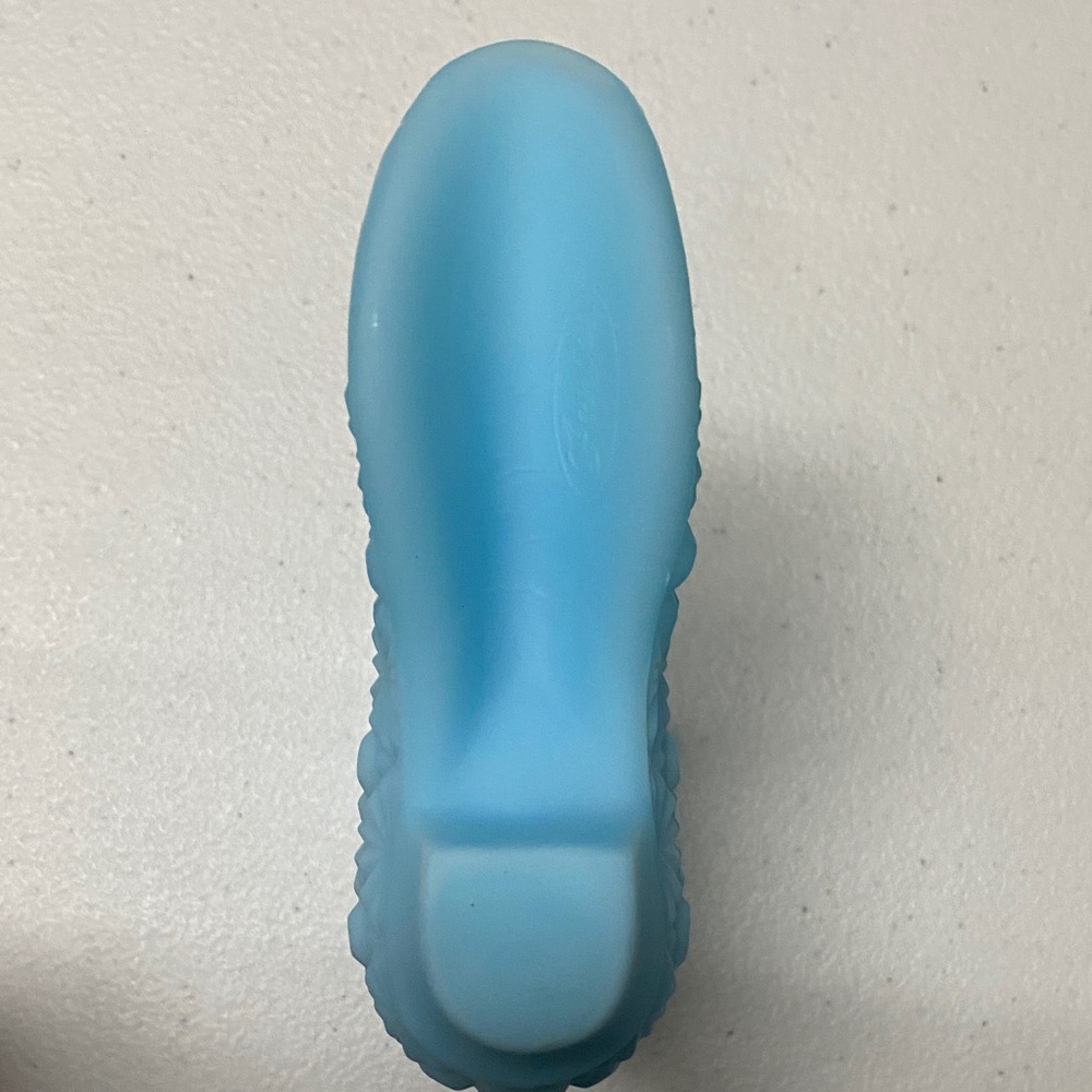Fenton Blue Glass Boot Vase - Picture 5 of 8